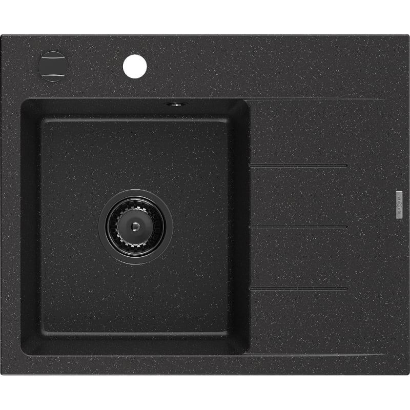 Zlewozmywak wpuszczany Mexen Ben 1-komorowy czarny/srebrny metalik 600x500 mm  6522605000-73-B