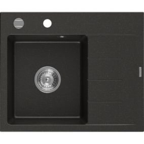 Zlewozmywak wpuszczany Mexen Ben 1-komorowy czarny/złoty metalik 600x500 mm  6522605000-75