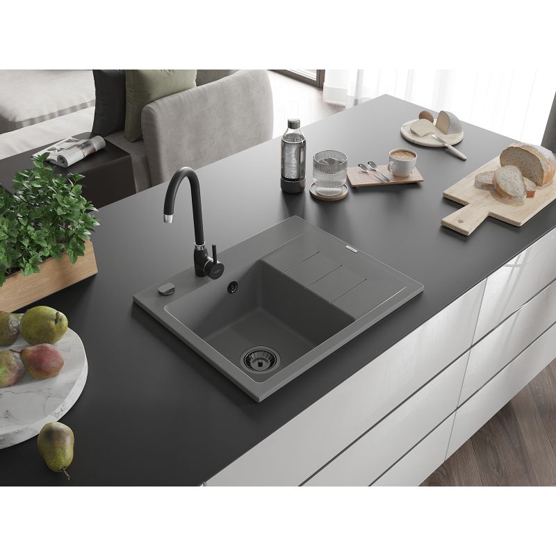 Zlewozmywak wpuszczany Mexen Ben 1-komorowy szary 600x500 mm  6522605000-71-B