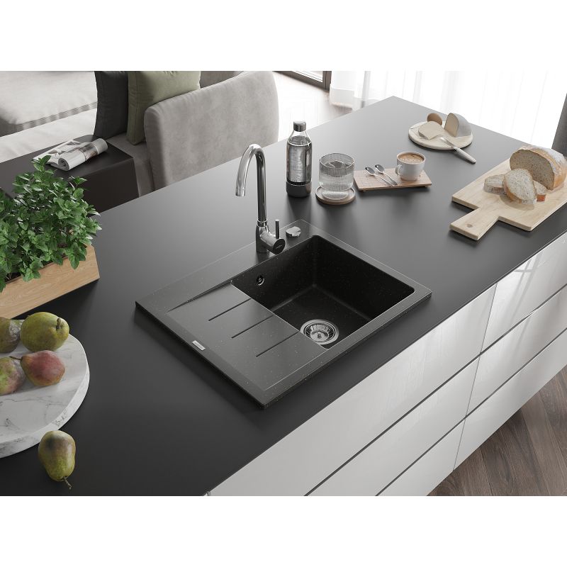 Zlewozmywak wpuszczany Mexen Ben 1-komorowy szary 600x500 mm  - 6523605000-71 1 szt.
