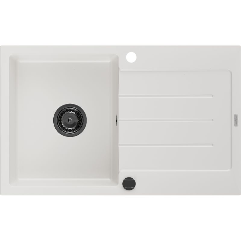 Zlewozmywak wpuszczany Mexen Bruno 1-komorowy biały 795x495 mm  6513791010-20-B 1 szt.
