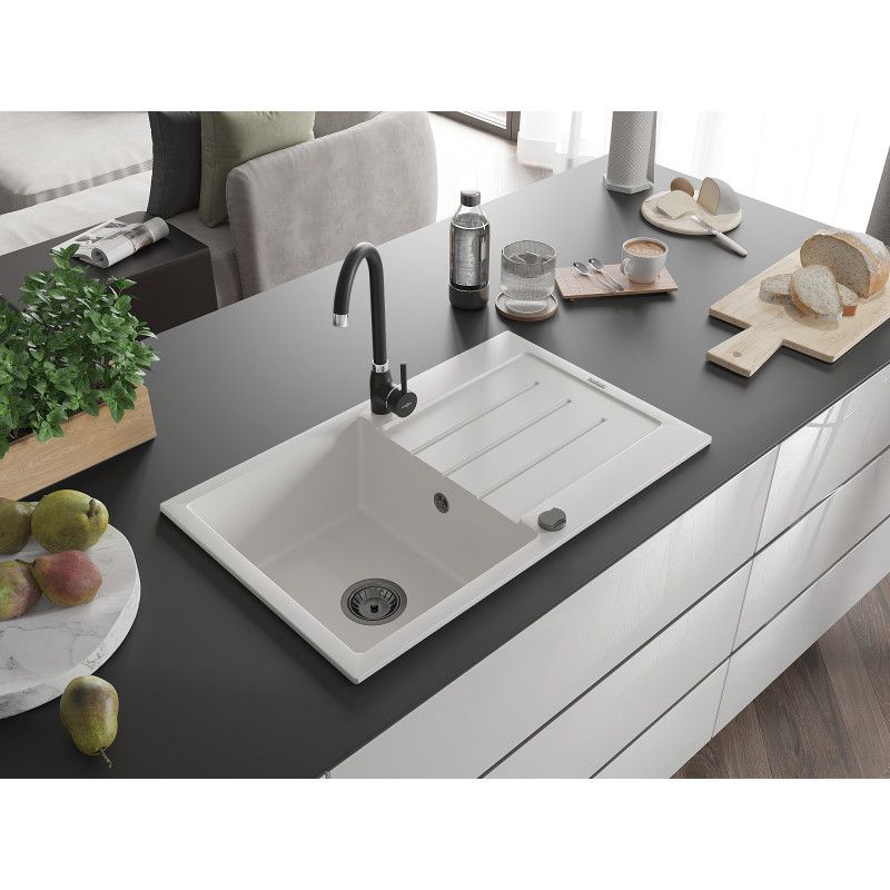 Zlewozmywak wpuszczany Mexen Bruno 1-komorowy biały 795x495 mm  6513791010-20-B 1 szt.