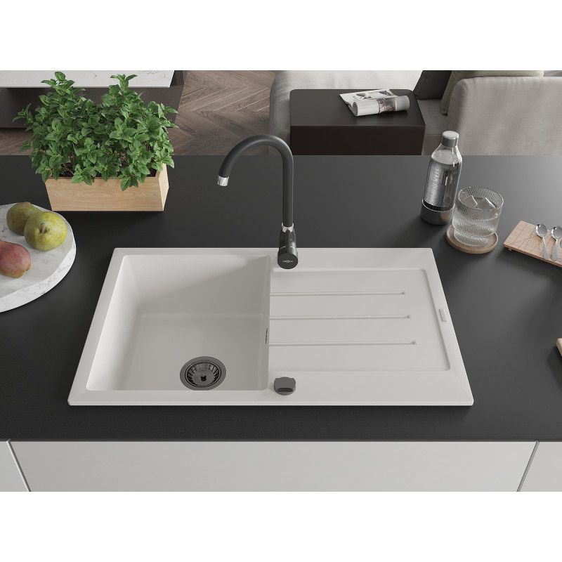 Zlewozmywak wpuszczany Mexen Bruno 1-komorowy biały 795x495 mm  6513791010-20-B