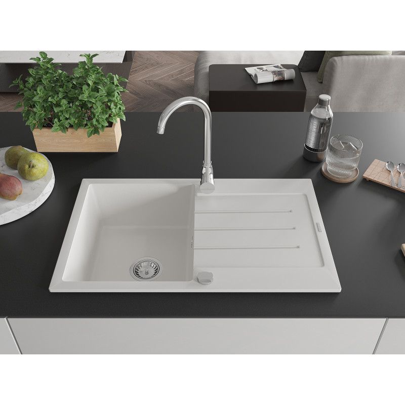 Zlewozmywak wpuszczany Mexen Bruno 1-komorowy czarny 795 x 495 mm  - 6513791010-77-B 1 szt.