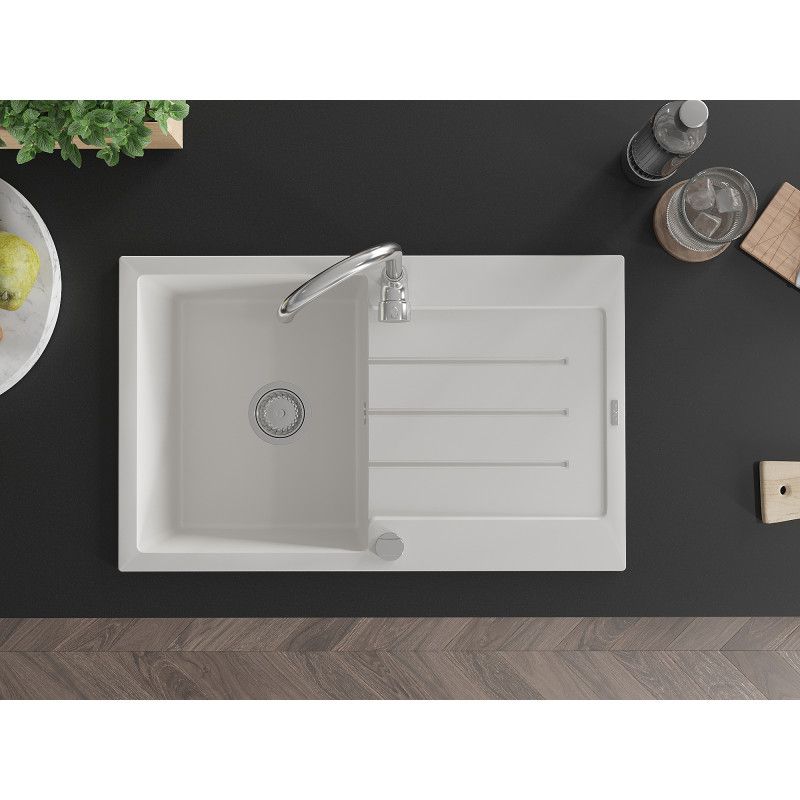 Zlewozmywak wpuszczany Mexen Bruno 1-komorowy czarny 795 x 495 mm  - 6513791010-77-B 1 szt.