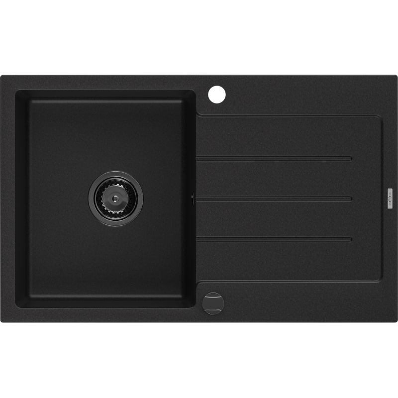 Zlewozmywak wpuszczany Mexen Bruno 1-komorowy czarny 795x495 mm  - 6513791010-77 1 szt.