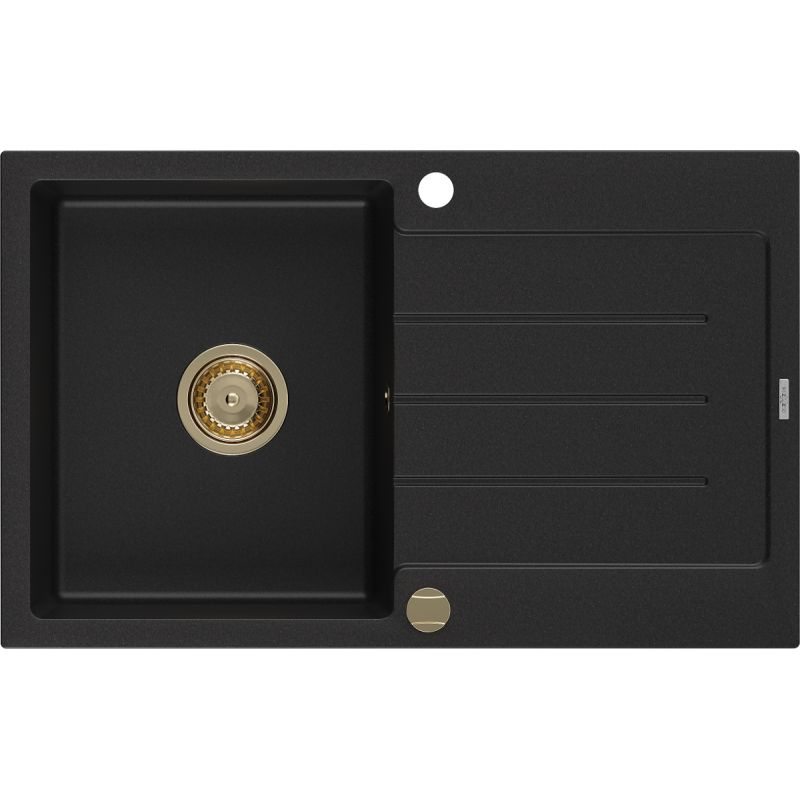 Zlewozmywak wpuszczany Mexen Bruno 1-komorowy czarny 795x495 mm  6513791010-77-G