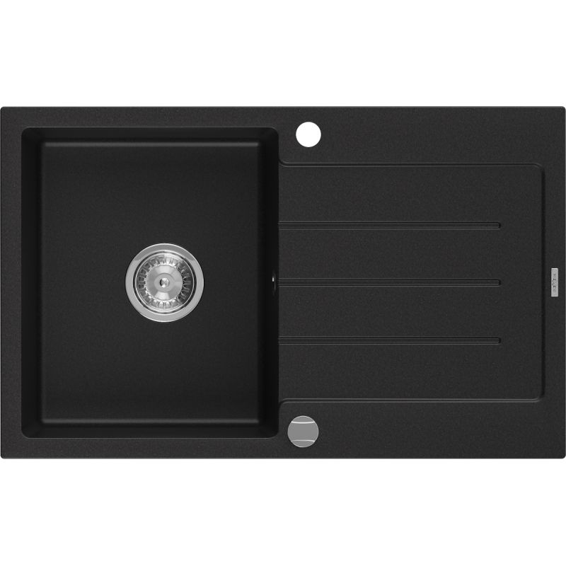Zlewozmywak wpuszczany Mexen Bruno 1-komorowy czarny nakrapiany 795 x 495 mm  - 6513791010-76 1 szt.