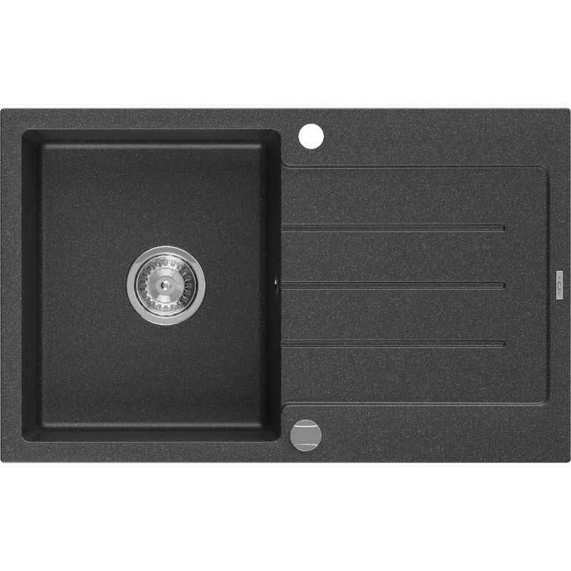Zlewozmywak wpuszczany Mexen Bruno 1-komorowy czarny nakrapiany 795x495 mm  - 6513791010-76-B 1 szt.