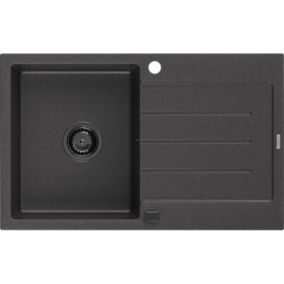 Zlewozmywak wpuszczany Mexen Bruno 1-komorowy czarny/srebrny metalik 795 x 495 mm  - 6513791010-73-G 1 szt.