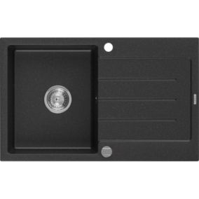 Zlewozmywak wpuszczany Mexen Bruno 1-komorowy czarny/złoty 795 x 495 mm  - 6513791010-75-B 1 szt.