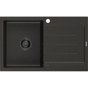 Zlewozmywak wpuszczany Mexen Bruno 1-komorowy czarny/złoty metalik 795 x 495 mm  - 6513791010-75-G 1 szt.