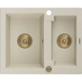 Zlewozmywak wpuszczany Mexen Carlos 1,5-komorowy beżowy 582x475 mm  6518581500-69-G