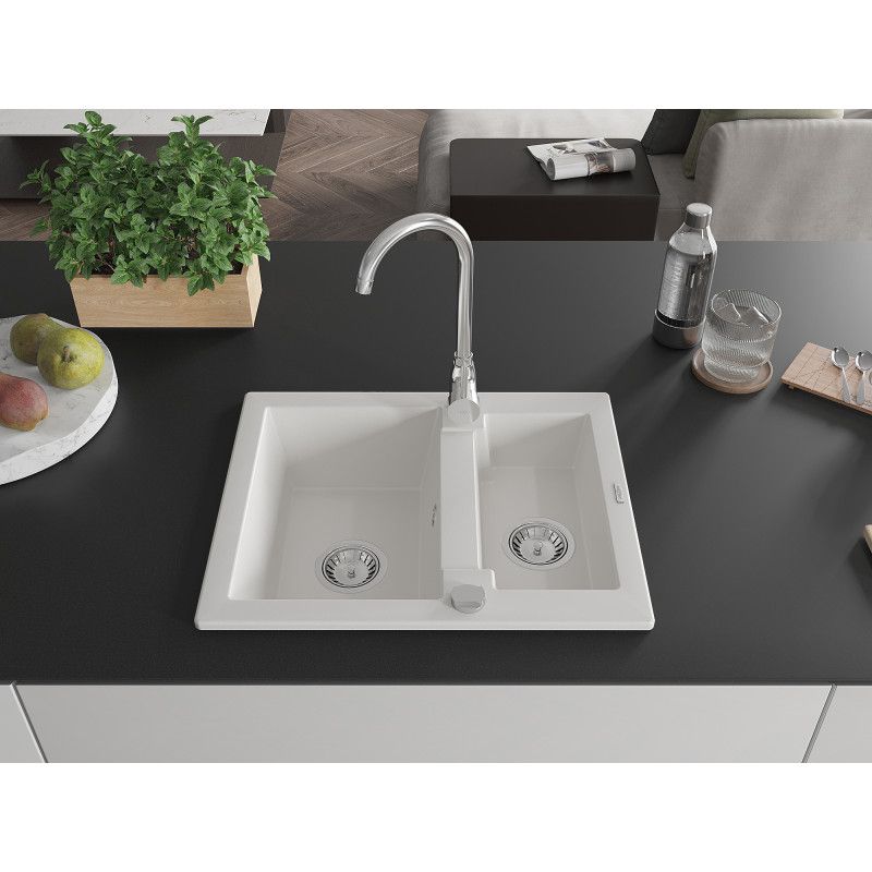 Zlewozmywak wpuszczany Mexen Carlos 1,5-komorowy czarny 582x475 mm  - 6518581500-77 1 szt.
