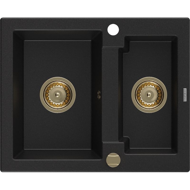 Zlewozmywak wpuszczany Mexen Carlos 1,5-komorowy czarny 582x475 mm  6518581500-77-G 1 szt.