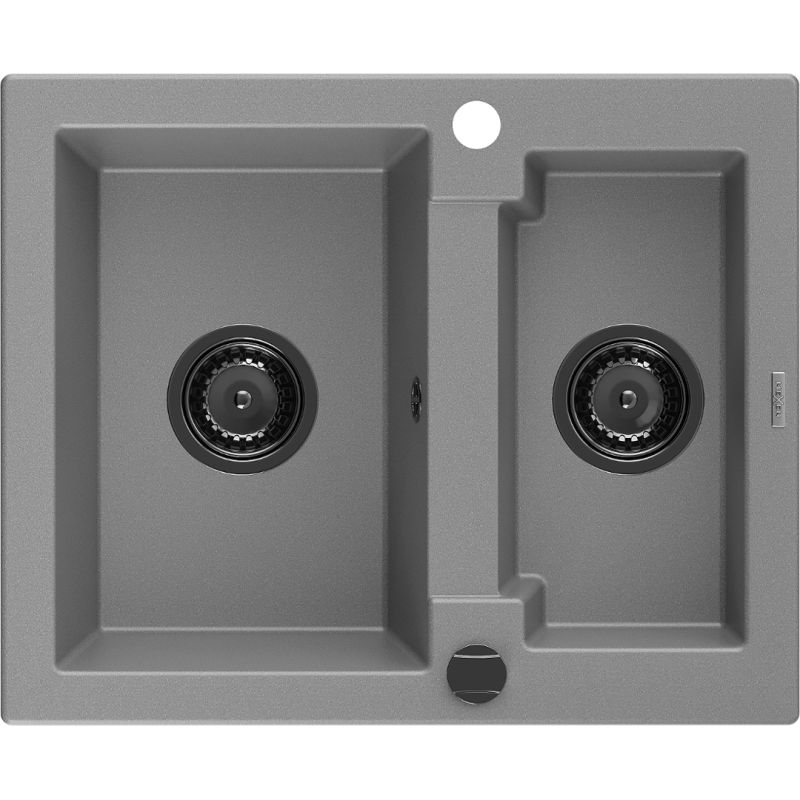 Zlewozmywak wpuszczany Mexen Carlos 1,5-komorowy szary 582 x 475 mm  6518581500-71-B