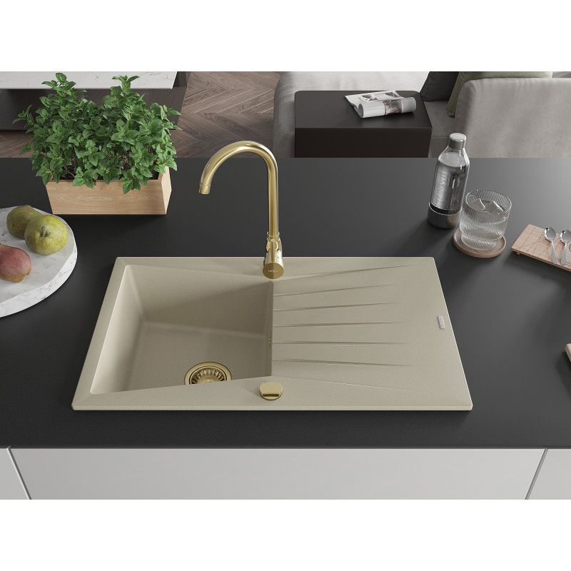 Zlewozmywak wpuszczany Mexen Cesar 1-komorowy beżowy 775x470 mm  6514771010-69-G 1 szt.