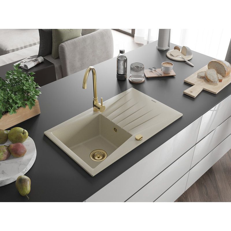 Zlewozmywak wpuszczany Mexen Cesar 1-komorowy beżowy 775x470 mm  6514771010-69-G