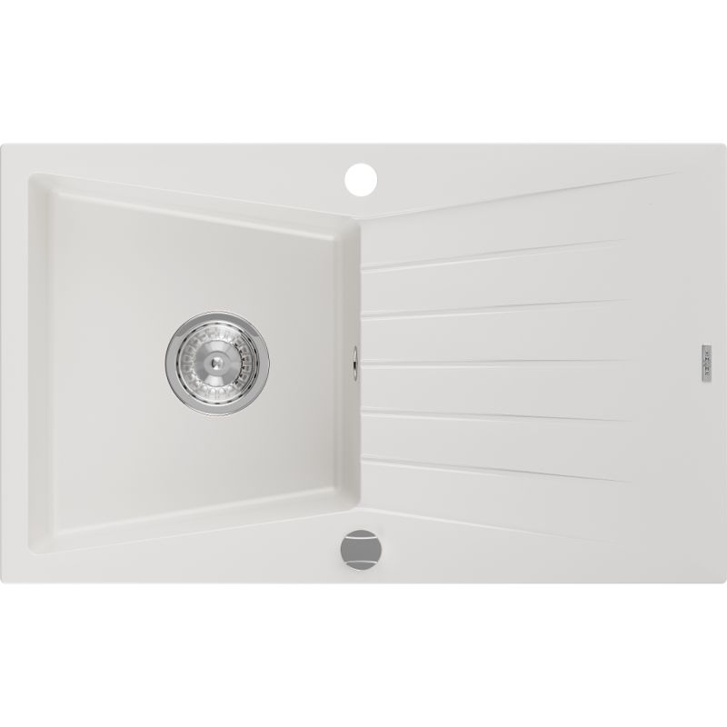 Zlewozmywak wpuszczany Mexen Cesar 1-komorowy biały 775x470 mm 1 szt.