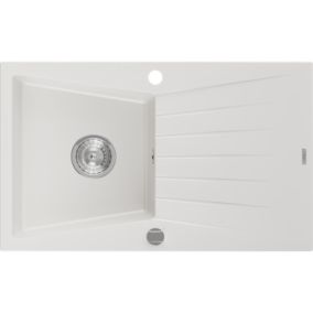 Zlewozmywak wpuszczany Mexen Cesar 1-komorowy biały 775x470 mm 1 szt.