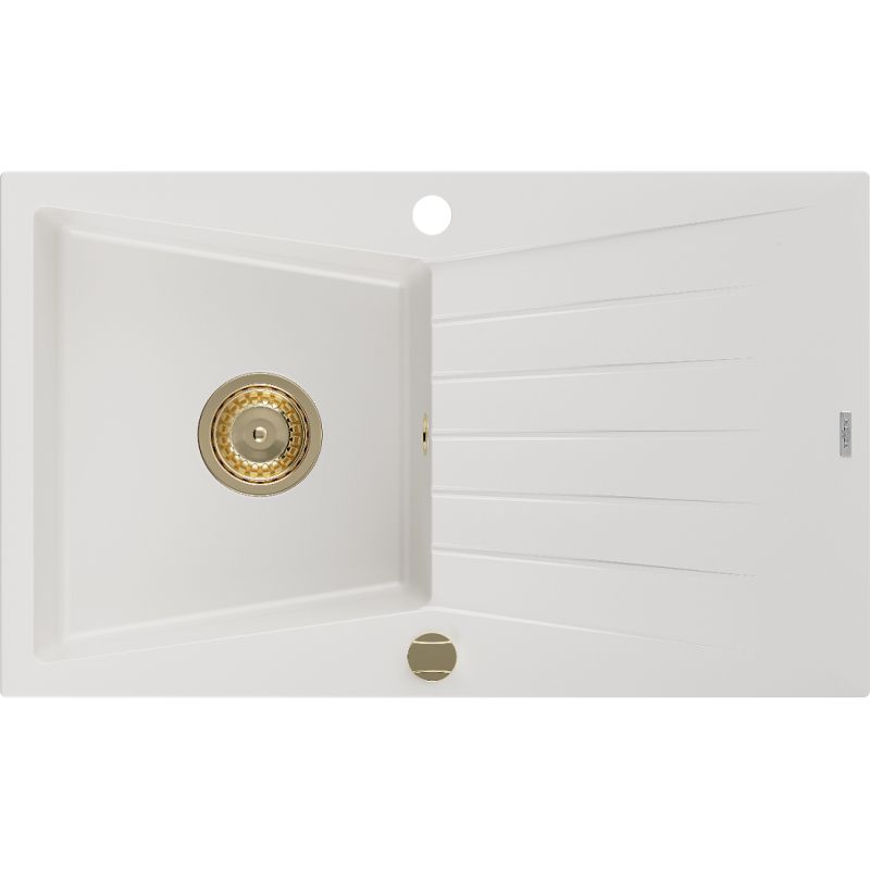Zlewozmywak wpuszczany Mexen Cesar 1-komorowy biały 775x470 mm  6514771010-20-G 1 szt.