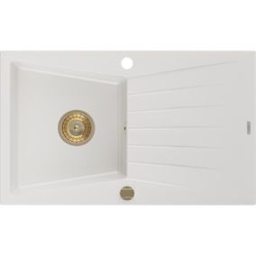 Zlewozmywak wpuszczany Mexen Cesar 1-komorowy biały 775x470 mm  6514771010-20-G 1 szt.