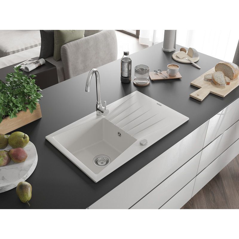 Zlewozmywak wpuszczany Mexen Cesar 1-komorowy czarny 775 x 470 mm  - 6514771010-77-G 1 szt.