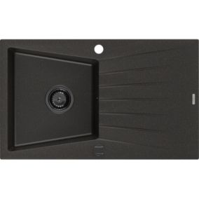 Zlewozmywak wpuszczany Mexen Cesar 1-komorowy czarny/złoty metalik 775 x 470 mm 1 szt.