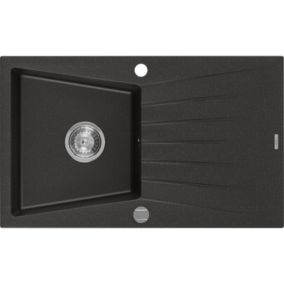 Zlewozmywak wpuszczany Mexen Cesar 1-komorowy czarny/złoty metalik 775x470 mm 1 szt.