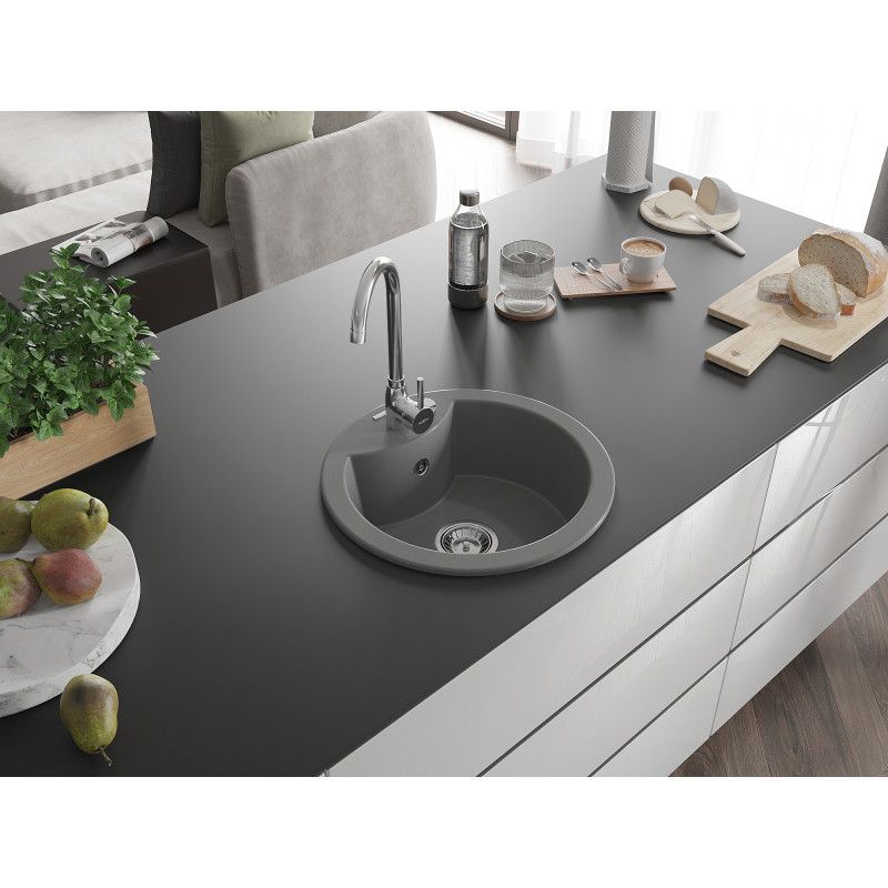 Zlewozmywak wpuszczany Mexen Diego 1-komorowy szary 488x480 mm  - 6512481000-71-B 1 szt.