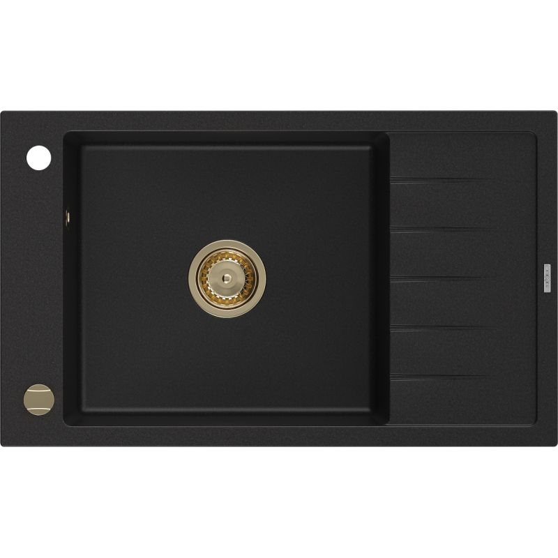 Zlewozmywak wpuszczany Mexen Elias 1-komorowy czarny 795x480 mm  6511791005-77-G