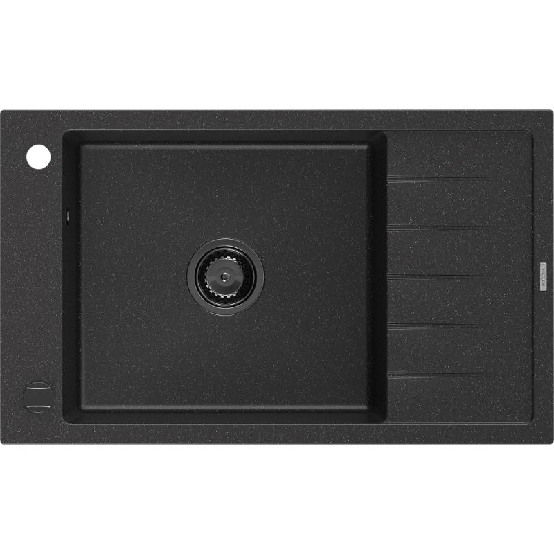 Zlewozmywak wpuszczany Mexen Elias 1-komorowy czarny/srebrny metalik 795x480 mm  - 6511791005-73-G 1 szt.