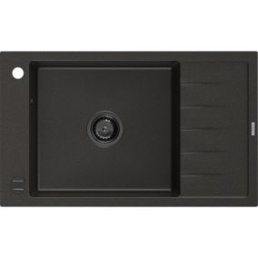 Zlewozmywak wpuszczany Mexen Elias 1-komorowy czarny/złoty metalik 795x480 mm  6511791005-75-B 1 szt.