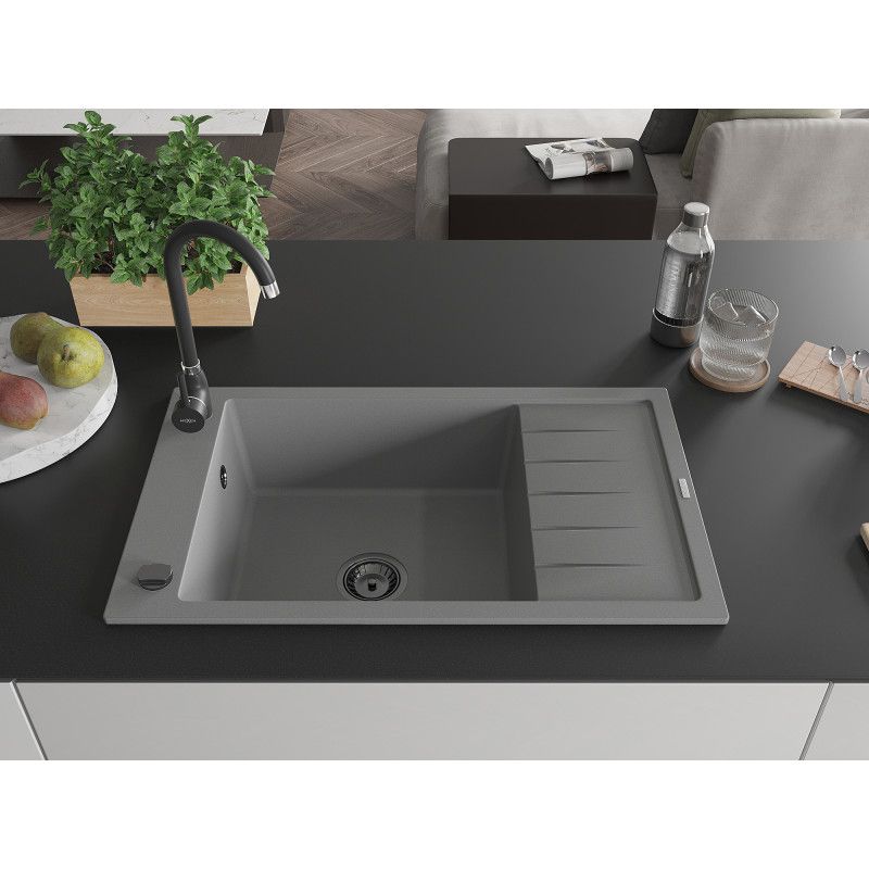 Zlewozmywak wpuszczany Mexen Elias 1-komorowy szary 795x480 mm  6511791005-71-B