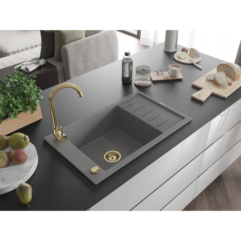 Zlewozmywak wpuszczany Mexen Elias 1-komorowy szary 795x480 mm  6511791005-71-G 1 szt.
