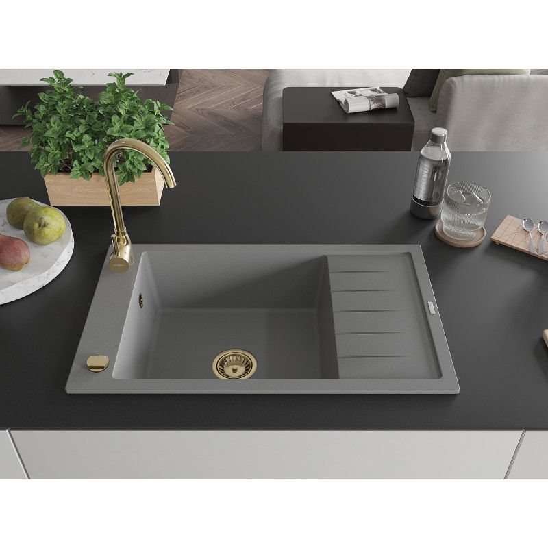 Zlewozmywak wpuszczany Mexen Elias 1-komorowy szary 795x480 mm  6511791005-71-G 1 szt.