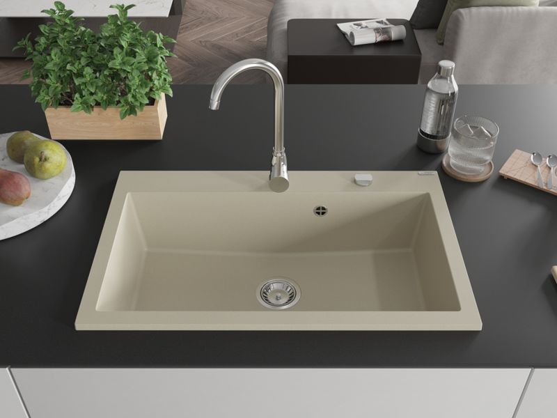 Zlewozmywak wpuszczany Mexen Elix beżowy 800 x 500 mm - 6527801005-69