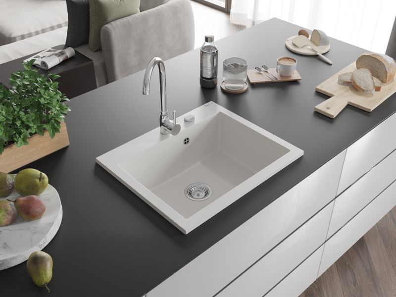 Zlewozmywak wpuszczany Mexen Elix biały 600 x 500 mm - 6525601005-20