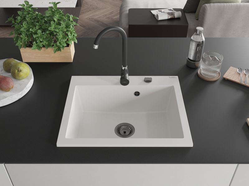 Zlewozmywak wpuszczany Mexen Elix biały 600x500 mm - 6525601005-20-B