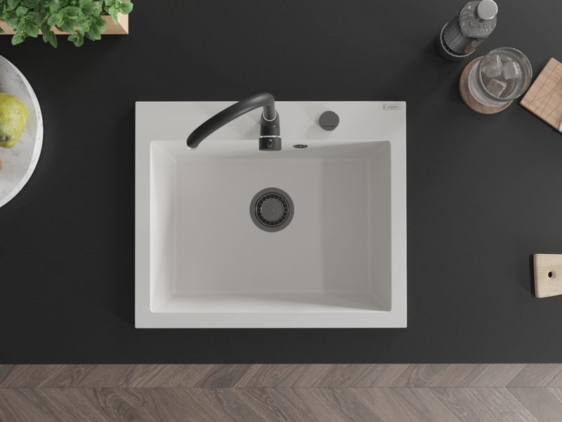 Zlewozmywak wpuszczany Mexen Elix biały 600x500 mm - 6525601005-20-B