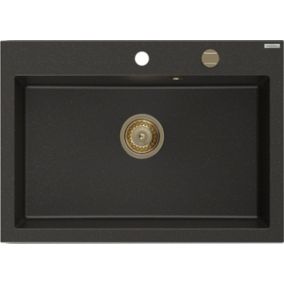 Zlewozmywak wpuszczany Mexen Elix czarno-złoty 700x500 mm - 6526701005-75-G