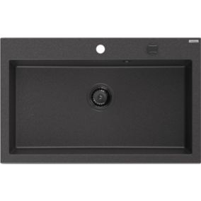 Zlewozmywak wpuszczany Mexen Elix czarny nakrapiany 800x500 mm - 6527801005-76-B