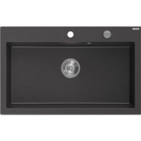 Zlewozmywak wpuszczany Mexen Elix czarny nakrapiany 800x500 mm - 6527801005-76
