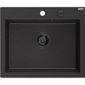 Zlewozmywak wpuszczany Mexen Elix czarny/srebrny metalik 600 x 500 mm - 6525601005-73-B