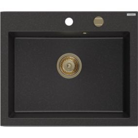 Zlewozmywak wpuszczany Mexen Elix czarny/srebrny metalik 600x500 mm - 6525601005-73-G 1 szt.