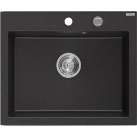 Zlewozmywak wpuszczany Mexen Elix czarny/srebrny metalik 600x500 mm - 6525601005-73