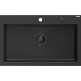 Zlewozmywak wpuszczany Mexen Elix czarny/srebrny metalik 800x500 mm - 6527801005-73-B