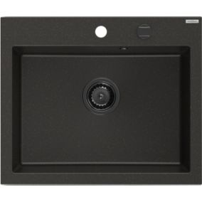 Zlewozmywak wpuszczany Mexen Elix czarny/złoty metalik 600x500 mm - 6525601005-75-B