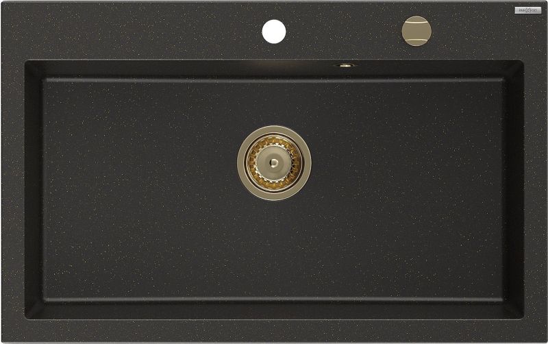 Zlewozmywak wpuszczany Mexen Elix czarny/złoty metalik 800x500 mm - 6527801005-75-G 1 szt.