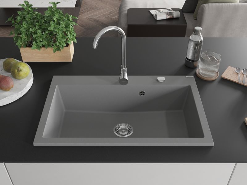 Zlewozmywak wpuszczany Mexen Elix szary 800x500 mm - 6527801005-71